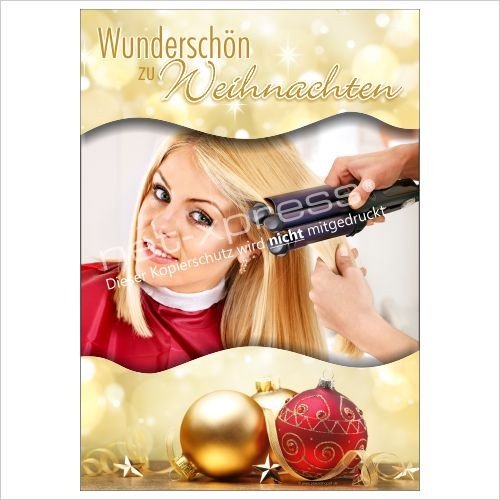 net-xpress Weihnachtsposter für Friseur Coiffeur A1 Werbeplakat Plakat Werbeplakate Motiv Vorlage Druck von net-xpress