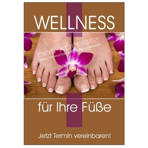 net-xpress Werbeplakat Wellness für Ihre Füße DIN A1, Plakat Poster Nagelstudio von net-xpress