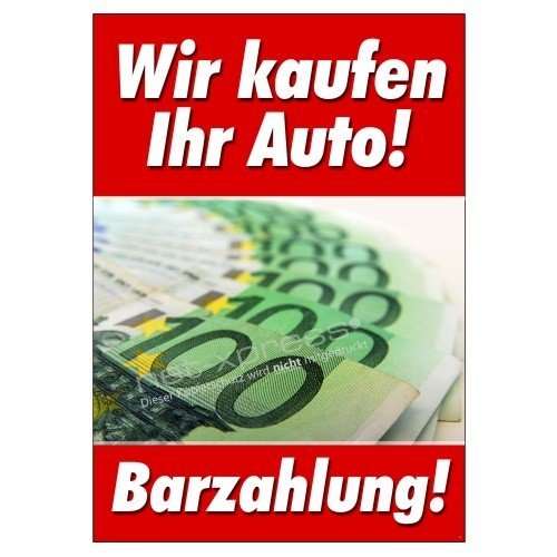 net-xpress Werbeplakat für Auto-Ankauf für Autohaus DIN A1, Plakat Poster Gebrauchtwagen von net-xpress