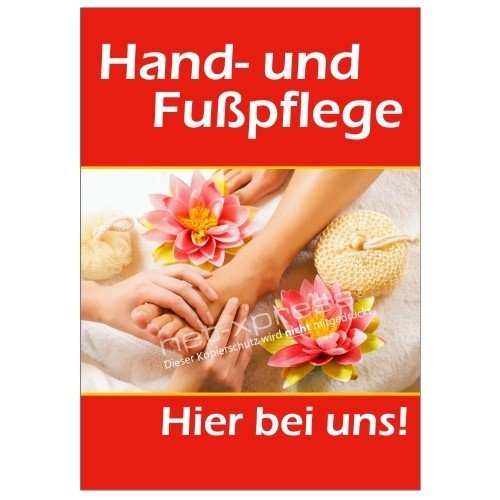 net-xpress Werbeplakat für Hand- und Fußpflege DIN A1, Plakat Poster Nagelstudio von net-xpress