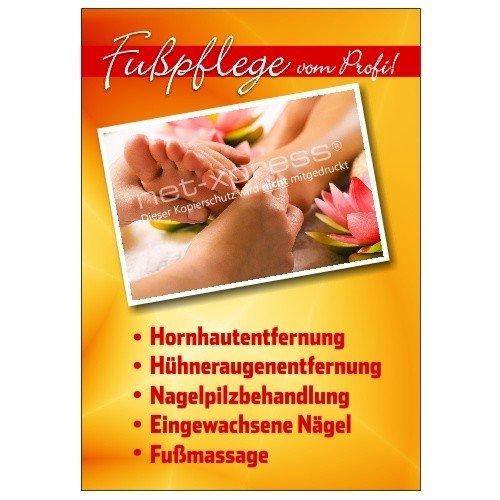 net-xpress Werbeplakat für professionelle Fußpflege DIN A1, Plakat Poster Nagelstudio von net-xpress