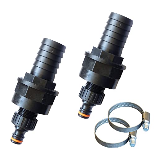 netSells - Auswahl Größe - Stabiler Schlauchadapter Schlauchverbinder für Gardena Stecksystem auf 25 32 38 mm Poolschlauch, Hier: 2 Stück Ø 32 mm inkl. Schlauchschelle von netSells