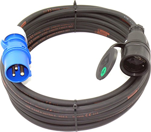 CEE Adapter auf PCE Schuko Vollgummi TITANEX H07RN-F 3G2,5 3x2,5 5m von netbote24