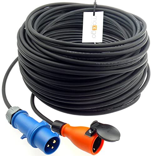 CEE Stecker Schuko Adapterkabel Camping Caravan Boot Campingkabel H07RN-F 3x1,5 3g1,5 IP44 Außen 230V 16A (5m) von netbote24