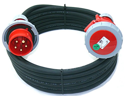 CEE Verlängerung Phasenwender 16A 5G1,5 5x1,5 PCE wasserdicht IP67 10m von netbote24