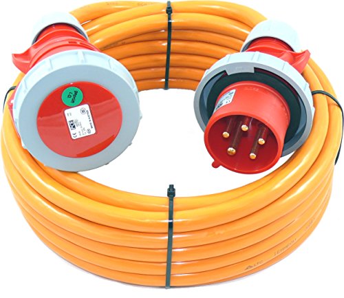 CEE Verlängerungskabel Starkstrom wasserdicht H07BQ 5G6 5x6 32A IP67 50m von netbote24