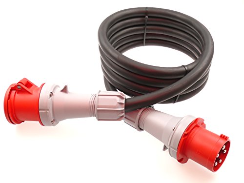 CEE Verlängerungskabel Starkstromkabel 63A 400V Gummileitung H07RN-F 5g16 mm² IP44 außen 30m von netbote24
