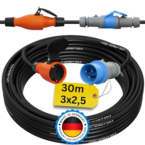 CEE auf Schuko Adapter 30m Camping Stromkabel H07RN-F 3x2,5 Landstromkabel Wohnmobil Wohnwagen Kabel Camping Adapter 30 Meter Strom Verlängerungskabel CEE-Stecker Campingstecker CEE auf Schuko Adapter 30m Camping Stromkabel H07RN-F 3x2,5 Landstromkabel Wohnmobil Wohnwagen Kabel Camping Adapter 30 Meter Strom Verlängerungskabel CEE-Stecker Campingstecker von netbote24