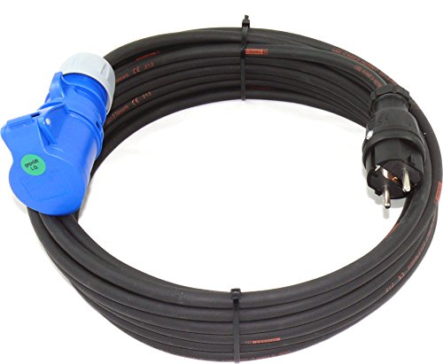 PCE Schuko Vollgummi auf CEE Adapter TITANEX H07RN-F 3G1,5 3x1,5 50m von netbote24