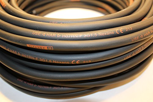 TITANEX KABEL H07RN-F 3x1,5 mm² (3G1,5) Baustellenkabel, Industriekabel geeignet für den Außenbereich 5-50m (15m) von netbote24