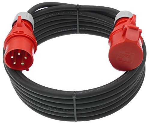 netbote24 CEE Starkstrom Verlängerungskabel 16A 5-polig H07RN-F 5x1,5mm² IP44 Außenbereich 5-50m (45m) von netbote24