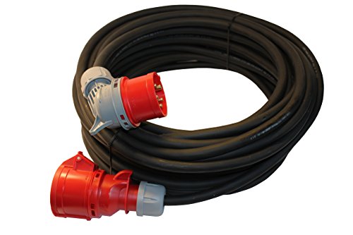netbote24 CEE Starkstrom Verlängerungskabel mit Winkelstecker 5-polig (3P+N+PE) H07RN-F 5x1,5 mm² AC 400V / 16A IP44 Außenbereich (15m) von netbote24