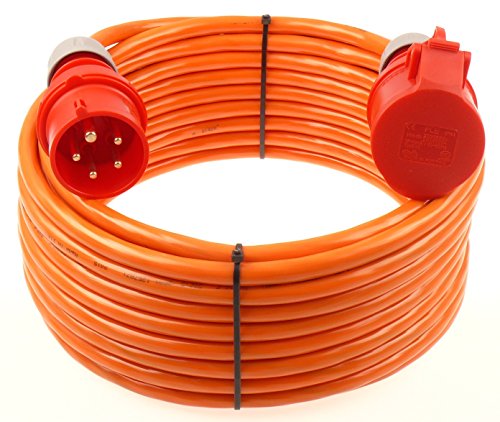 netbote24 CEE Starkstromkabel Verlängerungskabel 16A 400V Pur-Leitung mit Phasenwender H07BQ-F 5g2,5 Außen 15m von netbote24
