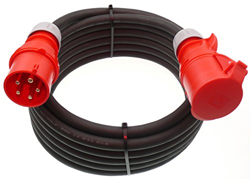 netbote24 CEE Verlängerungskabel Starkstromkabel 32A 400V Gummileitung H07RN-F 5g6 mm² IP44 außen 20m von netbote24