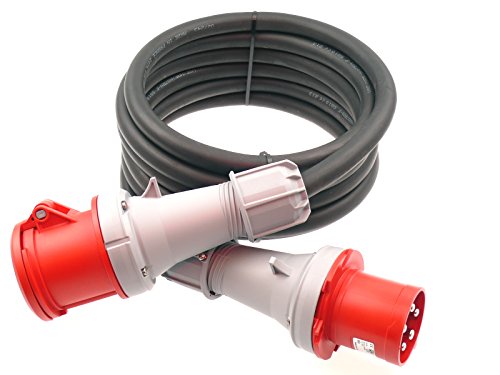 netbote24 CEE Verlängerungskabel Starkstromkabel 63A 400V Gummileitung H07RN-F 5g10 mm² IP44 außen 20m von netbote24