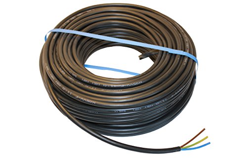 netbote24 PVC Schlauchleitung H05VV-F 3G1,5 mm² Schwarz Verschiedene Längen 5-50m (20m) von netbote24