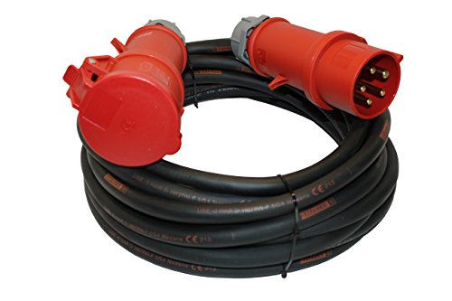 netbote24 Profi CEE Starkstrom Verlängerungskabel mit Phasenwender 5x4mm² H07RN-F TITANEX Kabel mit MENNEKES Steckern 32A IP44 (45m) von netbote24
