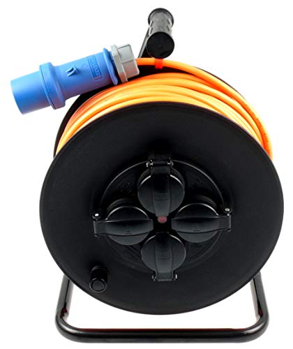netbote24 Profi Camping Kabeltrommel mit CEE Stecker Außen H07BQ-F Pur Leitung 3g1,5 25m schwarz von netbote24