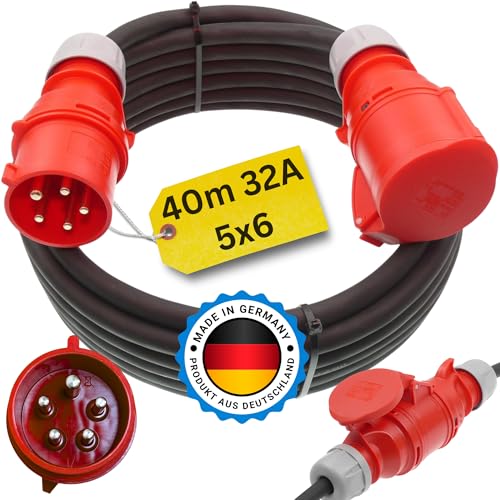 netbote24 Starkstromkabel 32A 40m H07RN-F 5x6 Starkstrom Verlängerungskabel CEE Verlängerung 32 Ampere Kabel 5x6mm2 Baustelle Werkstatt Industrie Geeignet Outdoor IP44 Spritzwassergeschütz netbote24 Starkstromkabel 32A 40m H07RN-F 5x6 Starkstrom Verlängerungskabel CEE Verlängerung 32 Ampere Kabel 5x6mm2 Baustelle Werkstatt Industrie Geeignet Outdoor IP44 Spritzwassergeschütz von netbote24
