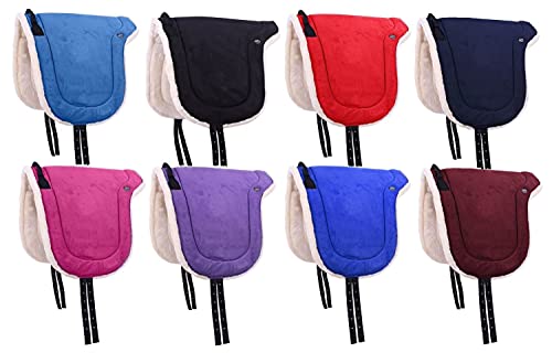 NETPROSHOP Bareback Pad Velour Reiten ohne Sattel mit Weichem Kunstfell Shetty/Pony/Full, Groesse:Full, Farbe:Dunkelblau von NETPROSHOP