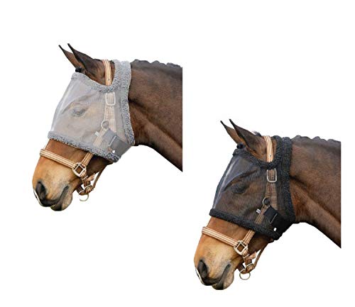 netproshop Fliegenmaske ohne Ohren Tragbar ohne Halfter Shetty, Fohlen Pony/Cob/Full, Groesse:Pony, Farbe:Grau von netproshop