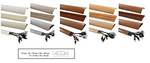 netproshop Fußboden Kabelkanal PVC (Halbrund, Selbstklebend, 70x17mm) (1 Meter), Farbe:Hellbraun Meliert von NETPROSHOP