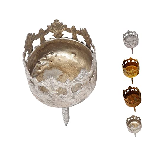 NETPROSHOP Kerzenhalter Antik für Gestecke und Kränze Teelichthalter, Farbe:Silber Antik, Auswahl:4 cm von NETPROSHOP