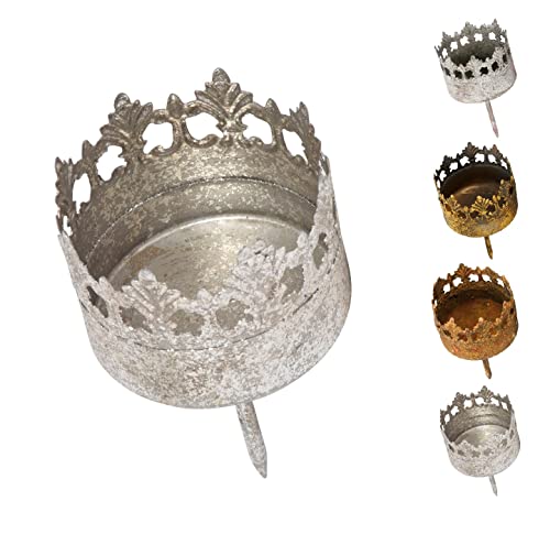 NETPROSHOP Kerzenhalter Antik für Gestecke und Kränze Teelichthalter, Farbe:Silber Antik, Auswahl:5 cm von NETPROSHOP