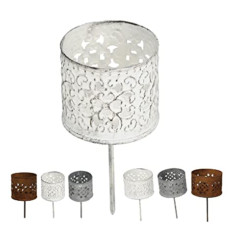 NETPROSHOP Kerzenhalter Krone Krönchen zum Stecken Teelichthalter Durchmesser 4,5 + 6cm, Farbe:Weiss Antik, Auswahl:4.5 cm von NETPROSHOP