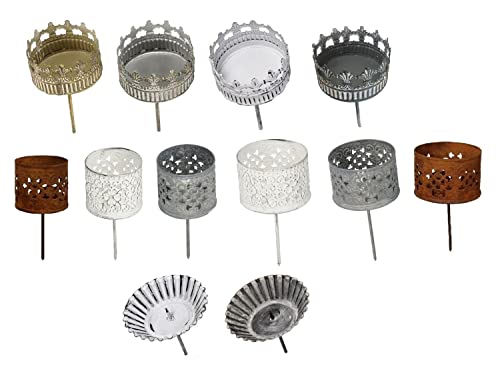 NETPROSHOP Teelichthalter Kerzenhalter Krone Krönchen zum Stecken Durchmesser 5-8,5 cm, Farbe:Eisen antik, Auswahl:7 cm von NETPROSHOP