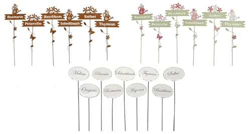 NETPROSHOP Verschiedene Sets Kräuterstecker für Ihre Beete Gartenstecker, Farbe:Bunt von NETPROSHOP