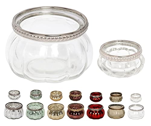 NETPROSHOP Teelichthalter Orientalisch Windlicht aus Glas mit Metalldekor, Farbe:Transparent, Auswahl:3.5 cm von NETPROSHOP