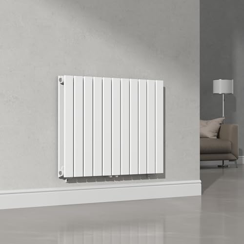 [neu.haus] Flachheizkörper Nore Designheizkörper Heizung Paneelheizkörper Raumheizkörper Mittelanschluss Doppellagig Horizontal für Wohn-und Schlafzimmer Küche Bad 60x80cm Weiß 1097W von [neu.haus]
