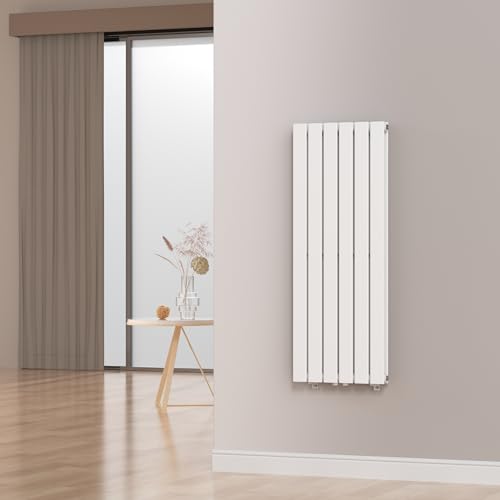 [neu.haus] Flachheizkörper Nore Designheizkörper Heizung Paneelheizkörper Raumheizkörper Mittelanschluss Doppellagig Vertikal für Wohn-und Schlafzimmer Küche Bad 120x45cm Weiß 1140W von [neu.haus]