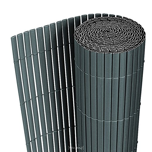 [neu.Haus] PVC Sichtschutzmatte 'Hidden' 90x300cm grau Sichtschutz Windschutz Gartenzaun Balkon Umspannung Zaun von Neuhaus