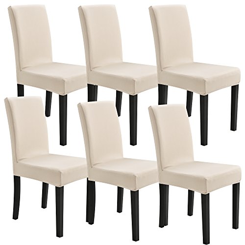 Neuhaus Stuhlhusse 6er-Set 42-53 cm Sandfarben Maschinenwaschbar Schonbezug Stuhlbezug Stuhlüberzug Stretch von [neu.haus]