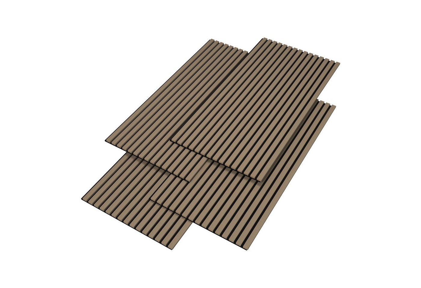 neu.holz 3D Wandpaneel, (Set, 4-tlg) »Vang« Akustik Wandpaneel im 4er Set Walnuss, hell von neu.holz