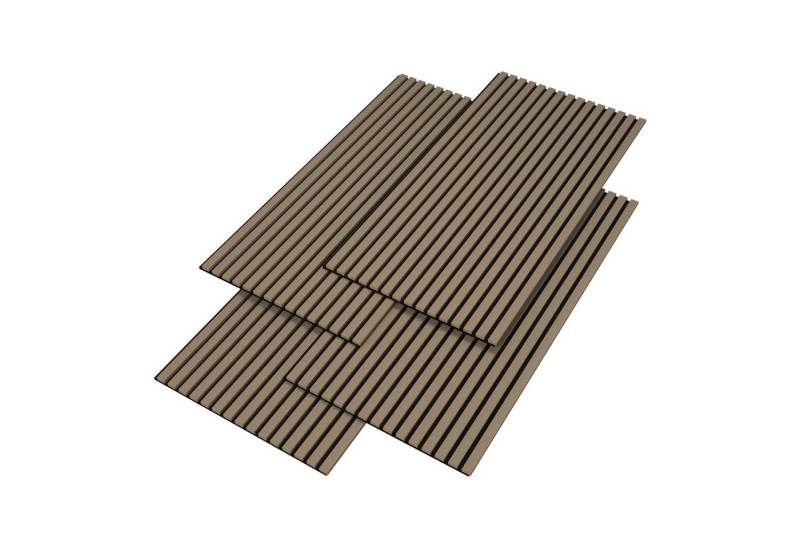 neu.holz 3D Wandpaneel, (Set, 4-tlg) »Vang« Akustik Wandpaneel im 4er Set Walnuss, hell von neu.holz