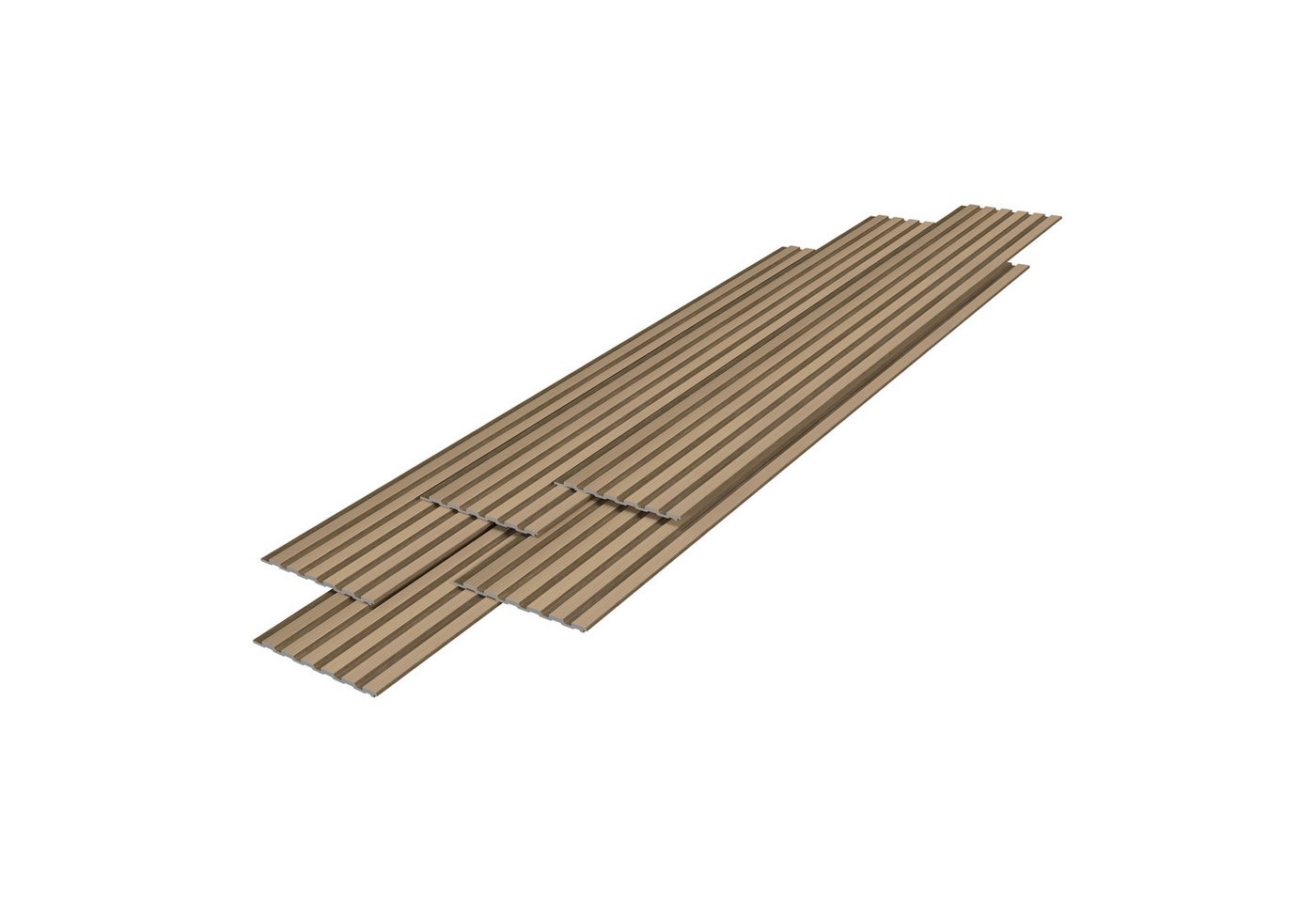 neu.holz 3D Wandpaneel, BxL: 30x195 cm, (Set, 5-tlg., 5er Set) 3D-Wandpaneel ‘Borger’ 5er Set 195 x 30 cm Eichenoptik hell von neu.holz