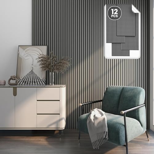 NEU.HOLZ Akustikpaneele Holz - Schalldämmung Wandpaneele in Holzoptik Eiche hellgrau, Schallschutz Akustikplatten Wandverkleidung innen, Schallabsorber Paneele Wand & Decke, Holzpaneele Wand 8,64 m² von neu.holz