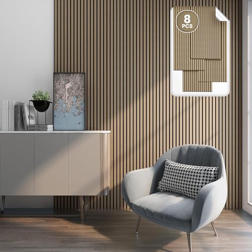 neu.holz Akustikpaneele Holz - Schalldämmung Wandpaneele in Holzoptik Walnuss hell, Schallschutz Akustikplatten Wandverkleidung innen, Schallabsorber Paneele Wand & Decke, Holzpaneele Wand 5,76 m² von neu.holz