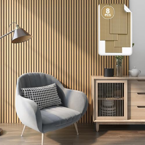 NEU.HOLZ Akustikpaneele Holz - Schalldämmung Wandpaneele in Holzoptik Eiche dunkel, Schallschutz Akustikplatten Wandverkleidung innen, Schallabsorber Paneele Wand & Decke, Holzpaneele Wand 5,76 m² von neu.holz