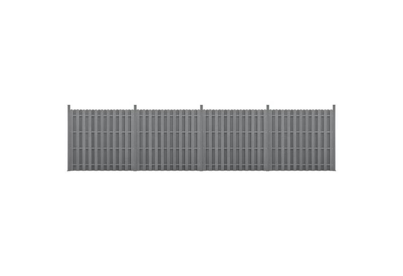 neu.holz Gartenzaun, (mit Pfosten), »Langreo« Lamellenzaun WPC Sichtschutz 185x747cm Grau von neu.holz