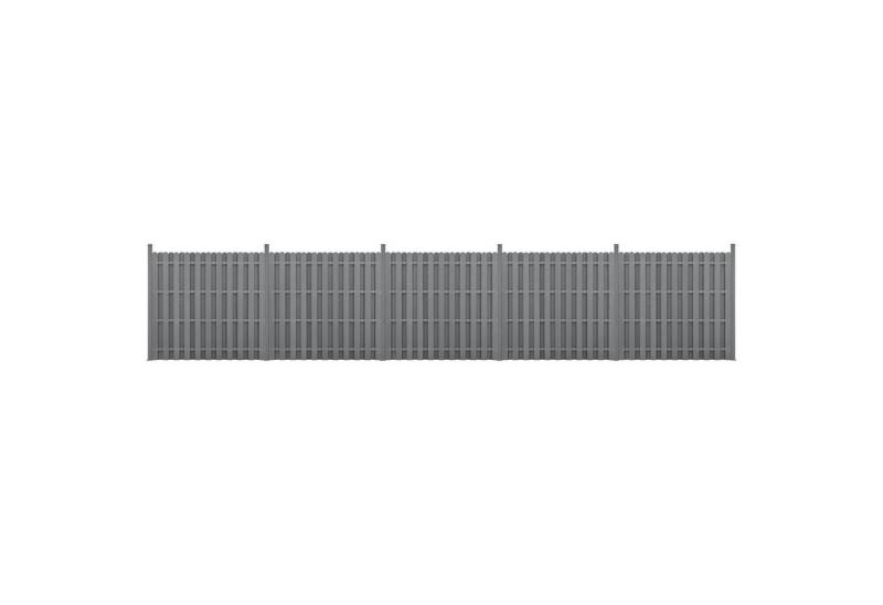 neu.holz Gartenzaun, (mit Pfosten), »Langreo« Lamellenzaun WPC Sichtschutz 185x932cm Grau von neu.holz