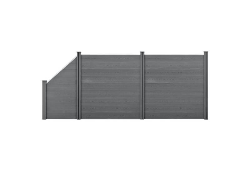neu.holz Gartenzaun, (mit Pfosten), »Utrera« Lamellenzaun mit Schräge WPC Sichtschutz 183x451cm Grau von neu.holz