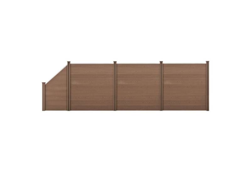 neu.holz Gartenzaun, (mit Pfosten), »Utrera« Lamellenzaun mit Schräge WPC Sichtschutz 183x625cm Braun von neu.holz
