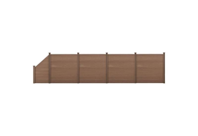 neu.holz Gartenzaun, (mit Pfosten), »Utrera« Lamellenzaun mit Schräge WPC Sichtschutz 183x799cm Braun von neu.holz
