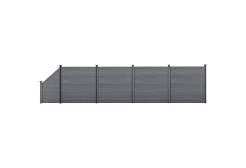 neu.holz Gartenzaun, (mit Pfosten), »Utrera« Lamellenzaun mit Schräge WPC Sichtschutz 183x799cm Grau von neu.holz