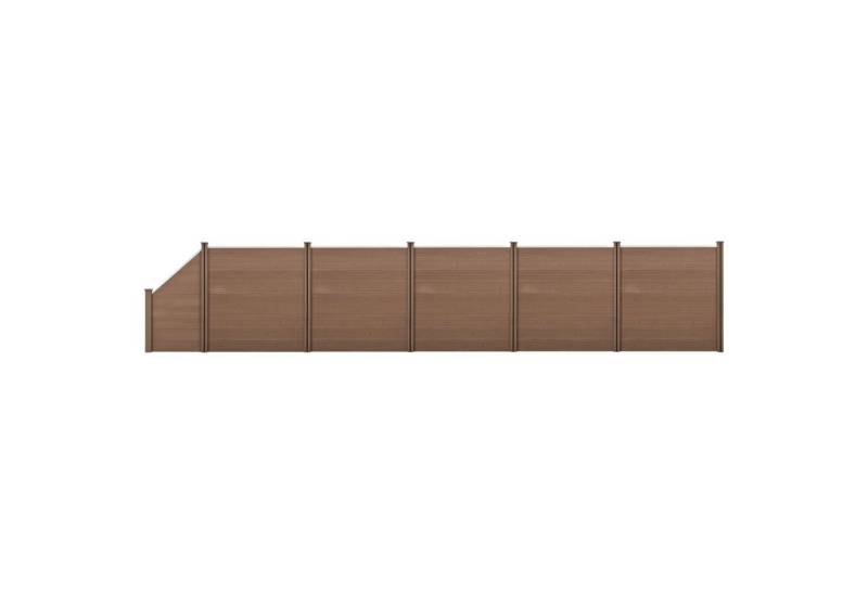 neu.holz Gartenzaun, (mit Pfosten), »Utrera« Lamellenzaun mit Schräge WPC Sichtschutz 183x973cm Braun von neu.holz