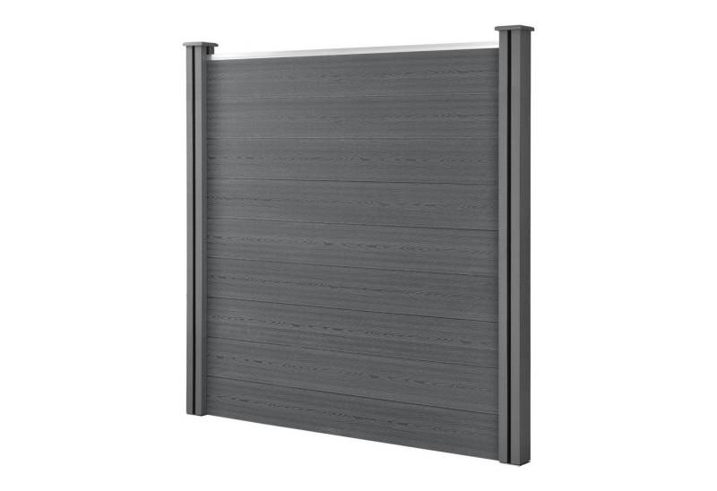 neu.holz Gartenzaun, »Getafe« Lamellenzaun WPC Sichtschutz 183x879cm Grau von neu.holz